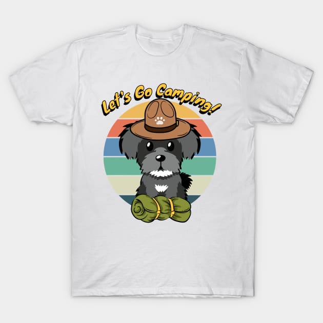 Cute Miniature Schnauzer Wants to go Camping T-Shirt by Pet Station